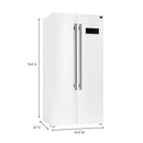 Forno Espresso 3-Piece Appliance Package - 30-Inch Electric Range with 5.0 Cu.Ft. Electric Oven, Built-In Refrigerator, and Under Cabinet Range Hood in White with Antique Brass Trim