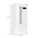 Forno Salerno Espresso 33-inch Side-by-Side 15.6 Cu.Ft. Refrigerator in White with Antique Brass Trim (FFRBI1805-33WHT)