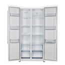 Forno 3-Piece Appliance Package - 30-Inch Gas Range, Under Cabinet Range Hood, & Side-by-Side Refrigerator in White with Antique Brass Trim