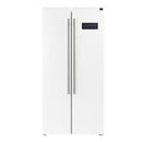 Forno 3-Piece Appliance Package - 30-Inch Gas Range, Under Cabinet Range Hood, & Side-by-Side Refrigerator in White with Stainless Steel Trim