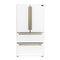 Forno Espresso Moena 36-inch 19.2 Cu.ft French Door Refrigerator in White with Antique Brass Handle (FFRBI1820-36WHT)