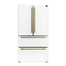 Forno 5-Piece Appliance Package - 48-inch Gas Range, Hood, Refrigerator, Dishwasher and 30-Inch Microwave Oven in White