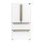 Forno Espresso Moena 36-inch 19.2 Cu.ft French Door Refrigerator in White with Antique Brass Handle (FFRBI1820-36WHT)