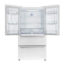 Forno 5-Piece Appliance Package - 30-Inch Inducton Range, Under Cabinet Range Hood, Refrigerator, Dishwasher, and 24-Inch Microwave Oven in White with Stainless Steel Trim