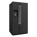 Forno Espresso Salerno 36-inch 20 cu.ft Side-by-Side Refrigerator with Water Dispenser in Black with Antique Brass Handle (FFRBI1844-36BLK)