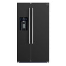 Forno Espresso Salerno 36-inch 20 cu.ft Side-by-Side Refrigerator with Water Dispenser in Black with Stainless Steel Handle (FFRBI1844-36BLK)