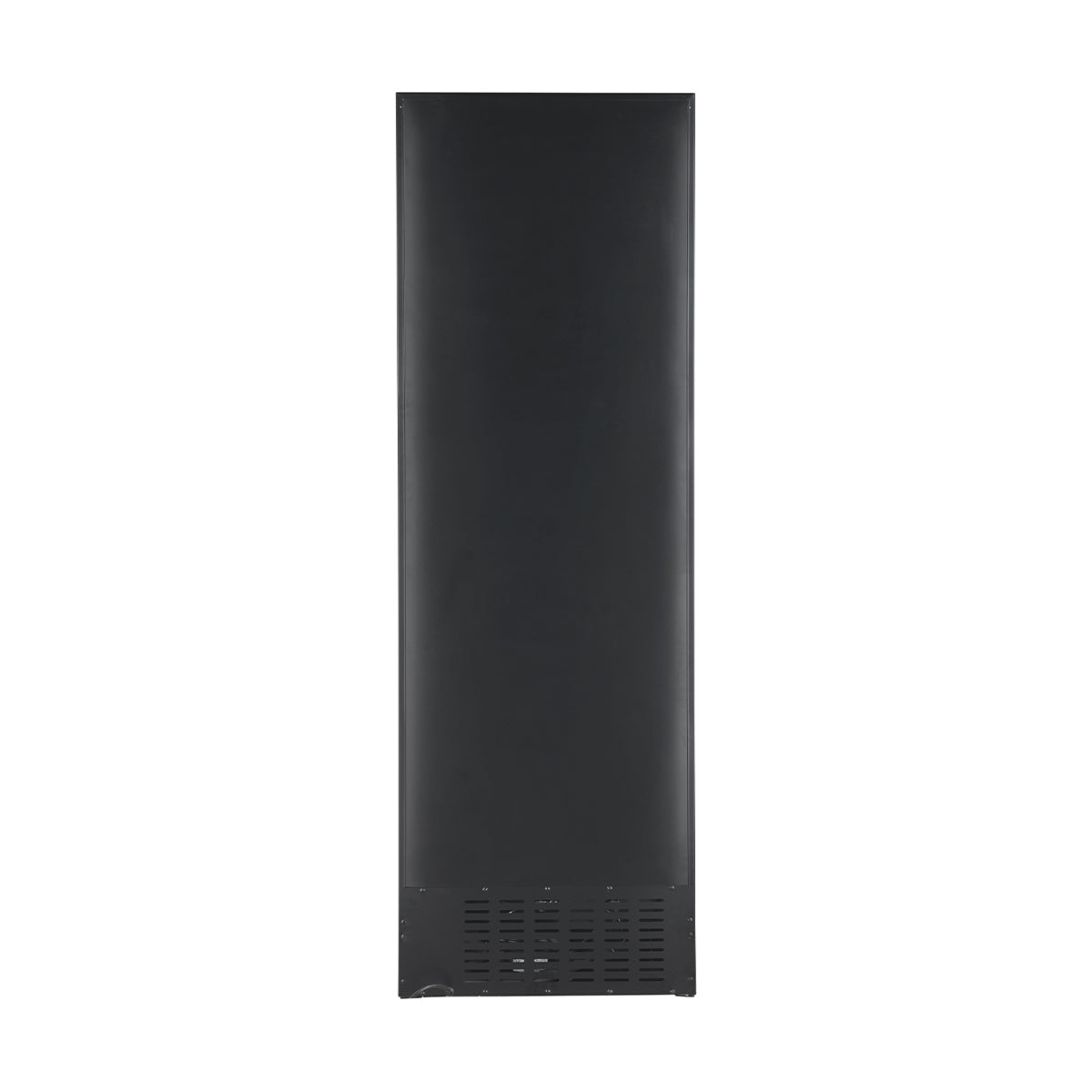 Black rear panel for dry aging cabinet with bottom grille vent