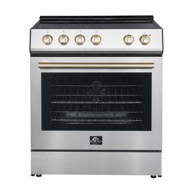 Forno Leonardo Espresso 30-Inch Electric Range with 5.0 cu. Ft. Electric Oven in Stainless Steel (FFSEL6012-30)