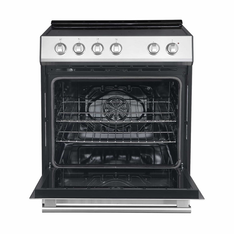 Forno Espresso 4-Piece Appliance Package - 30-Inch Electric Range, Under Cabinet Range Hood, Refrigerator and Dishwasher in Stainless Steel