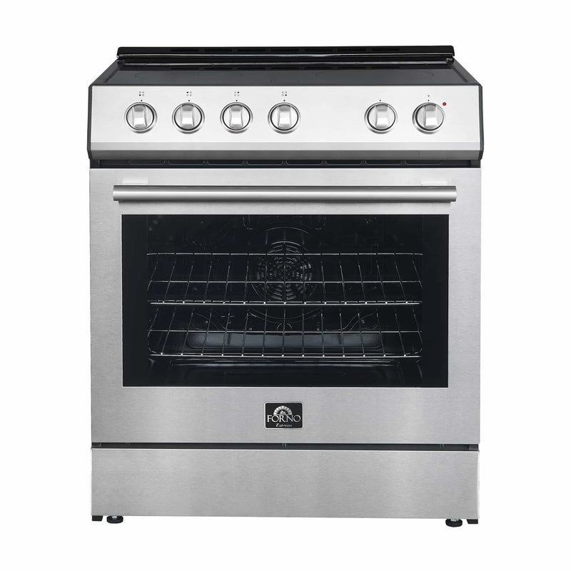 Forno Espresso 2-Piece Appliance Package - 30-Inch Electric Range with 5.0 Cu.Ft. Electric Oven and Under Cabinet Range Hood in Stainless Steel