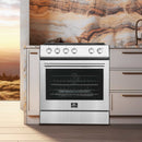 Forno 2-Piece Appliance Package - 30-Inch Electric Range and 31-Inch Refrigerator, Left Hinge in Stainless Steel (FBDL-003-04US)