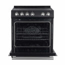 Forno Espresso 3-Piece Appliance Package - 30-Inch Electric Range with 5.0 Cu.Ft. Electric Oven, Refrigerator, and Under Cabinet Range Hood in Black with Stainless Steel Trim (FBDL-001-02US)