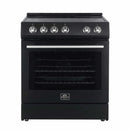 Forno Espresso 2-Piece Appliance Package - 30-Inch Electric Range with 5.0 Cu.Ft. Electric Oven and Under Cabinet Range Hood in Black with Stainless Steel Trim (FBDL-002-02US)