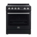 Forno Espresso 3-Piece Appliance Package - 30-Inch Electric Range, Refrigerator with Water Dispenser and Dishwasher in Black with Stainless Steel Trim