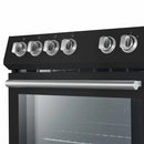 Forno Espresso 3-Piece Appliance Package - 30-Inch Electric Range with 5.0 Cu.Ft. Electric Oven, Refrigerator, and Under Cabinet Range Hood in Black with Stainless Steel Trim (FBDL-001-02US)