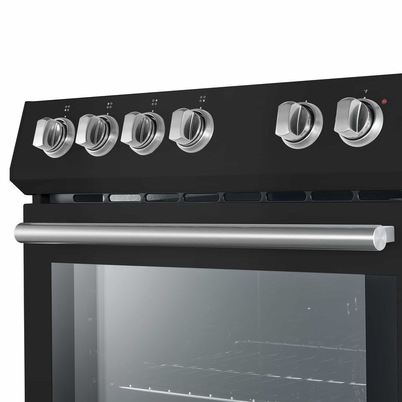 Forno Leonardo Espresso 30-Inch Electric Range with 5.0 cu. Ft. Electric Oven in Black with Stainless Steel Trim (FFSEL6012-30BLK)