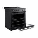 Forno Espresso 3-Piece Appliance Package - 30-Inch Electric Range, Refrigerator with Water Dispenser and Dishwasher in Black with Stainless Steel Trim