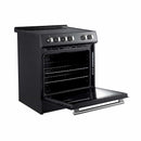Forno 2-Piece Appliance Package - 30-Inch Electric Range and 30-Inch French Door Refrigerator in Black with Stainless Steel Handle (FBDL-003-15US)
