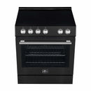 Forno Espresso 2-Piece Appliance Package - 30-Inch Electric Range with 5.0 Cu.Ft. Electric Oven and Under Cabinet Range Hood in Black with Stainless Steel Trim (FBDL-002-02US)