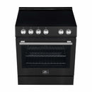 Forno Espresso 2-Piece Appliance Package - 30-Inch Electric Range with 5.0 Cu.Ft. Electric Oven and Refrigerator in Black with Stainless Steel Trim (FBDL-003-02US)