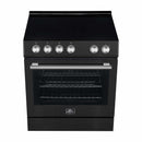 Forno Espresso 3-Piece Appliance Package - 30-Inch Electric Range, Refrigerator and Dishwasher in Black with Stainless Steel Trim