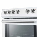 Forno Espresso 2-Piece Appliance Package - 30-Inch Electric Range with 5.0 Cu.Ft. Electric Oven and Refrigerator in White with Antique Brass Trim (FBDL-003-03US)