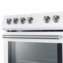 Forno 2-Piece Appliance Package - 30-Inch Electric Range and 31-Inch Refrigerator, Left Hinge in White with Antique Brass Handle (FBDL-003-08US)