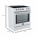 Forno Espresso 3-Piece Appliance Package - 30-Inch Electric Range, Refrigerator and Dishwasher in White with Stainless Steel Trim