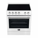 Forno Espresso 2-Piece Appliance Package - 30-Inch Electric Range with 5.0 Cu.Ft. Electric Oven and Refrigerator in White with Antique Brass Trim (FBDL-003-03US)