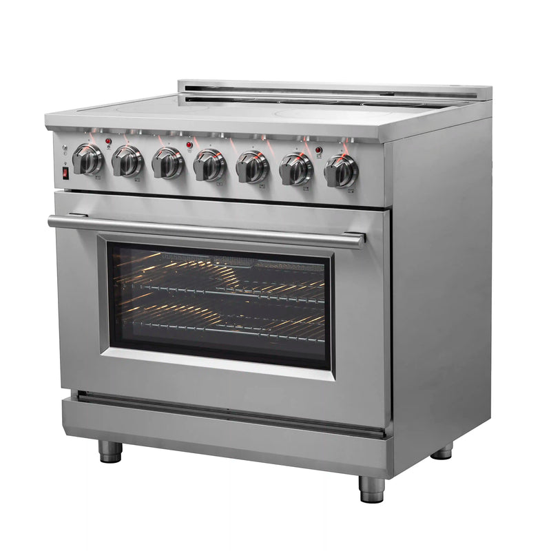 Forno 2-Piece Appliance Package - 36-Inch Electric Range and 31-Inch Refrigerator, Right Hinge in Stainless Steel (FBDL-013-06CAUS)
