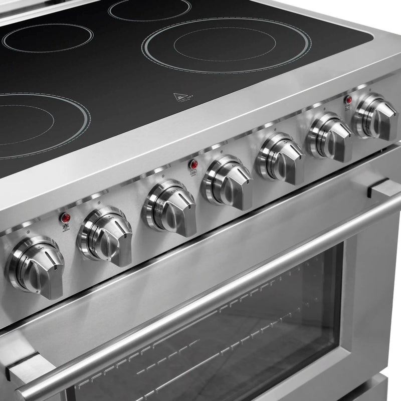 Forno 2-Piece Appliance Package - 36-Inch Electric Range and 31-Inch Refrigerator, Right Hinge in Stainless Steel (FBDL-013-06CAUS)
