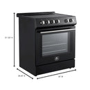 Forno 4-Piece Appliance Package - 30-Inch Induction Range, Under Cabinet Range Hood, French Door Refrigerator, and Dishwasher in Black with Antique Brass Trim