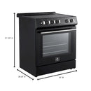 Forno 4-Piece Appliance Package - 30-Inch Induction Range, Under Cabinet Range Hood, French Door Refrigerator with Water Dispenser, and Dishwasher in Black with Stainless Steel Trim