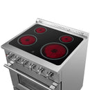 Forno 4-Piece Appliance Package - 30-Inch Electric Range, Pro-Style Refrigerator, Dishwasher, and 24-Inch Microwave Drawer in Stainless Steel