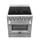 Forno 4-Piece Appliance Package - 30-Inch Electric Range, Pro-Style Refrigerator, Dishwasher, and 24-Inch Microwave Oven in Stainless Steel