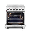 Forno 4-Piece Appliance Package - 30-Inch Electric Range, Pro-Style Refrigerator, Dishwasher, and 24-Inch Microwave Drawer in Stainless Steel