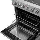 Forno 4-Piece Appliance Package - 30-Inch Electric Range, Pro-Style Refrigerator, Dishwasher, and 24-Inch Microwave Drawer in Stainless Steel