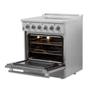 Forno 4-Piece Appliance Package - 30-Inch Electric Range, Pro-Style Refrigerator, Dishwasher, and 24-Inch Microwave Drawer in Stainless Steel