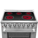 Forno 5-Piece Appliance Package - 36-Inch Electric Range, Wall Mount Range Hood with Backsplash, Pro-Style Refrigerator, Dishwasher, and 24-Inch Microwave Oven in Stainless Steel