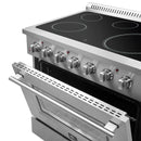 Forno 4-Piece Appliance Package - 36-Inch Electric Range, French Door Refrigerator, Dishwasher, and 24-Inch Microwave Oven in Stainless Steel