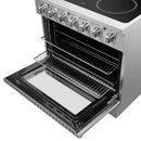Forno 4-Piece Appliance Package - 36-Inch Electric Range, French Door Refrigerator, Dishwasher, and 24-Inch Microwave Oven in Stainless Steel