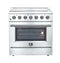 Forno Galiano 36-Inch Electric Range with Convection Oven in Stainless Steel (FFSEL6083-36)