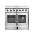 Forno Galiano 36-Inch 5.36 Cu. Ft. French Door Electric Range with 5 Elements and Convection Oven in Stainless Steel (FFSEL6917-36)