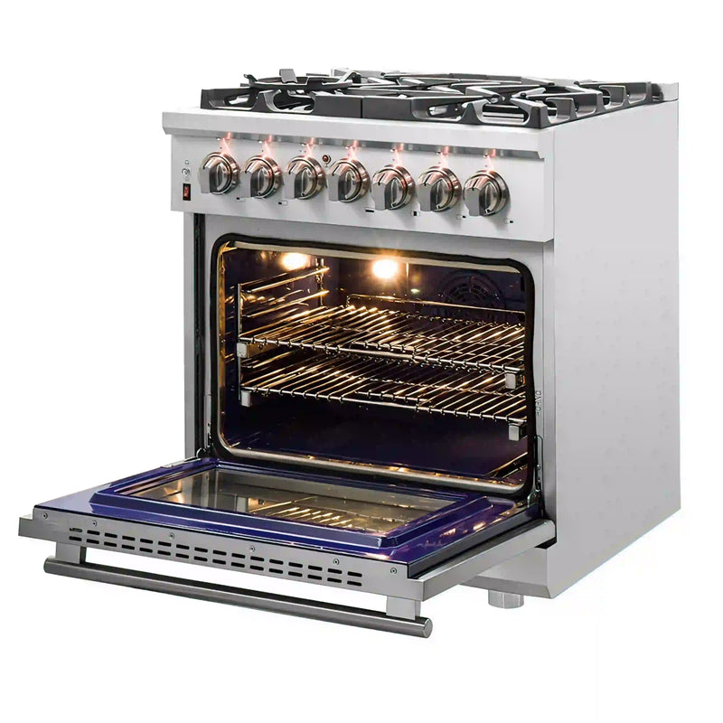 Forno Massimo 30-Inch Dual Fuel Range in Stainless Steel (FFSGS6125-30)