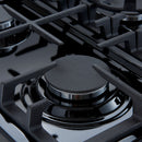 Forno 5-Piece Appliance Package - 30-Inch Gas Range, Under Cabinet Range Hood, Refrigerator, Dishwasher, and 30-Inch Microwave Drawer in Black with Stainless Steel Trim