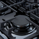 Forno 4-Piece Appliance Package - 30-Inch Gas Range, Under Cabinet Range Hood, Refrigerator, and Dishwasher in Black with Antique Brass Trim