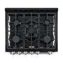 Forno 2-Piece Appliance Package - 30-Inch Gas Range & Under Cabinet Range Hood in Black with Stainless Steel Trim