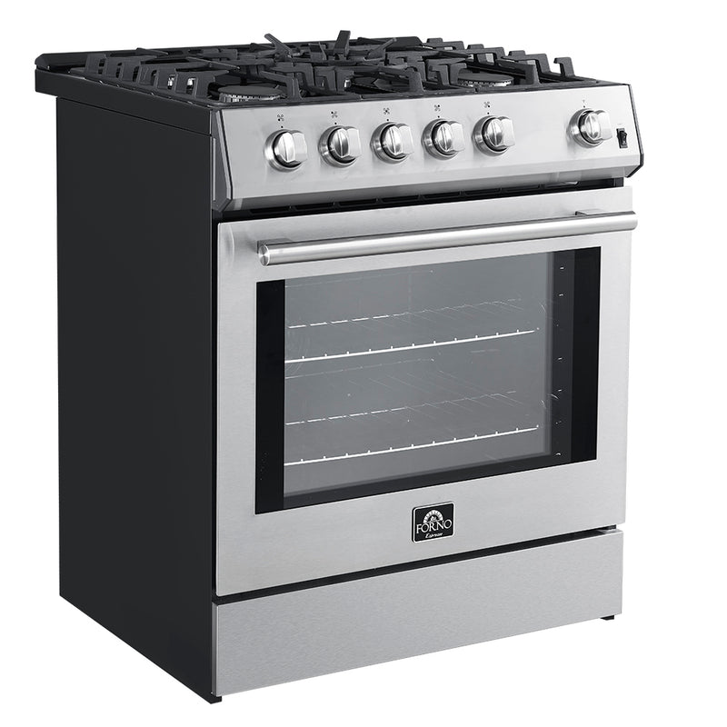 Forno Leonardo Espresso 30-Inch Gas Range in Stainless Steel (FFSGS1116-30)