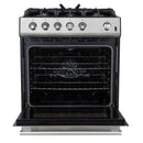 Forno 4-Piece Appliance Package - 30-Inch Gas Range, Under Cabinet Range Hood, Refrigerator with Water Dispenser, and Dishwasher in Stainless Steel