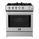 Forno 2-Piece Appliance Package - 30-Inch Gas Range & Under Cabinet Range Hood in Stainless Steel